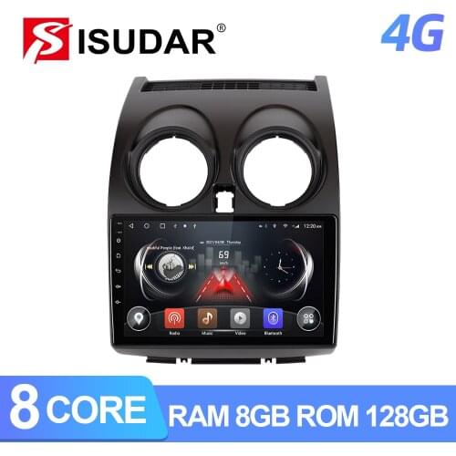 ISUDAR T72 QLED Android 10 Car Radio For Nissan Qashqai 1 J10 2006-2013 GPS Car Multimedia Octa Core ROM 128GB 4G DVR no 2din