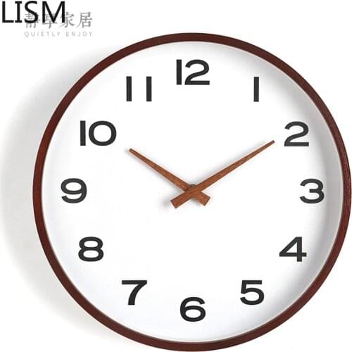 Simple Wood Wall Clock Modern Design Living Room Bedroom Kitchen Office Silent Clock Mechanism Reloj De Pared Shabby Chic Watch