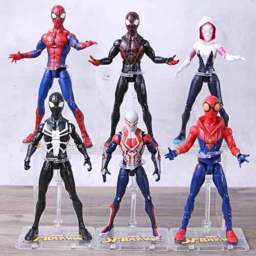 Spiderman Peter Parker Miles Morales Gwen Stacy Spider Man 2099 PVC Action Figure Collectible Model Toy