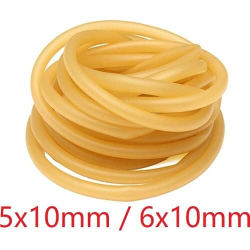 ID 5mm 6mm x 10mm OD Nature Latex Rubber Hose Flexible Pipe High Resilient Elastic Surgical Medical Tube Soft Slingshot Catapult