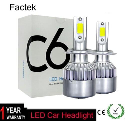 Factek LED Bulb Headligh 24W 2000LM Car Headlight Lamp 12V Conversion Driving Light H1 H3 H4 H7 H13 H15 9006 9007