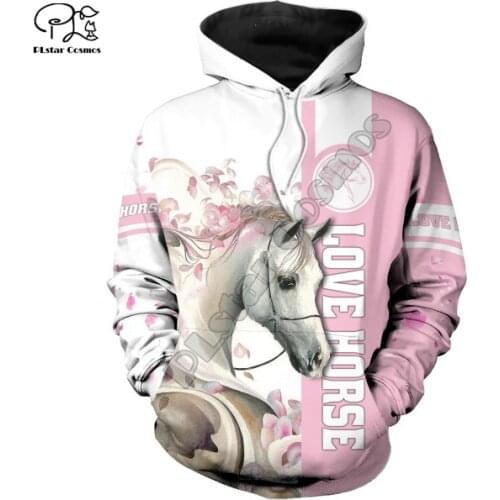 PLstar Cosmos Arabian Horse Collection Tattoo Animal Funny Streetwear Unisex Sweatshirt 3DPrint Mens/Womens Pullover Hoodies B10