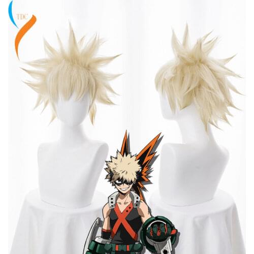 My Hero Academia Bakugou Katsuki Bakugo Short Wig Cosplay Costume Boku no Hero Academia Heat Resistant Synthetic Hair Men Wigs