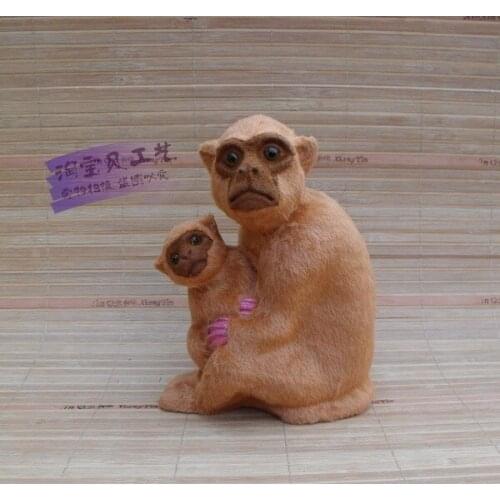 Creative simulation monkey toy polyethylene & furs monkey mother&baby doll gift about 14x10x18cm 1900