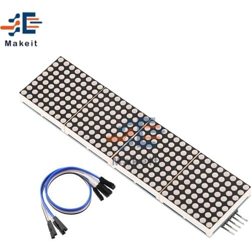 MAX7219 LED Microcontroller 4 In 1 Display with 5P Line Dot Matrix Module 5V Operating Voltage for Arduino 8x8 Dot Matrix Common
