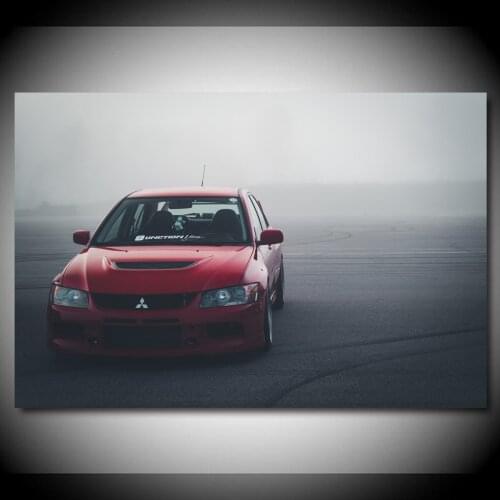 Mitsubishi Lancer Evolution VIII Classic Sport Car Home Decor Wall Art Posters Canvas Paintings Fabric Print Room Decoration