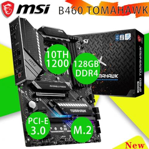 Motherboard New MSI MAG B460 TOMAHAWK LGA 1200 DDR4 128GB PCI-E 3.0 M.2 2933MHz Desktop ATX Msi B460 Intel B460 2021 Mainboard