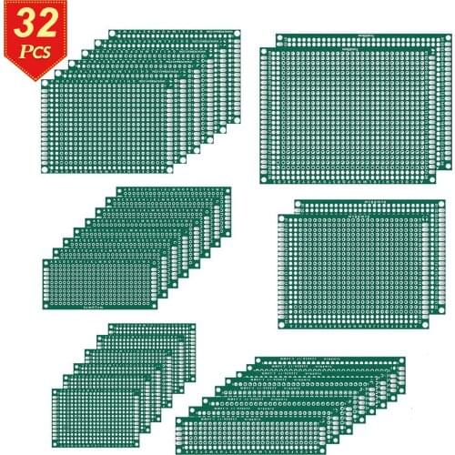 PCB 32 Universal Board Prototype for Arduino Copper Double Side 4x6 5x7 3x7 2x8 Kit FR4 Printed Universal Circuit Perfboard DIY