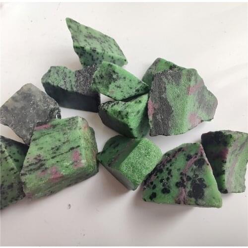 Natural Epidote Mineral Ruby In Fuchsite Crystal Stone Rock Chips Specimen Healing Collection Natural Crystal Fish Tank Stone