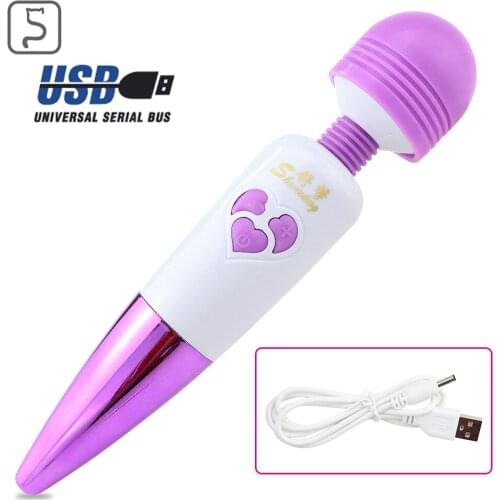 Sex Products USB Rechargeable Vibrators Waterproof Body Massage Powerful Magic Wand Massager AV Wand Vibrator Sex Toys for Women