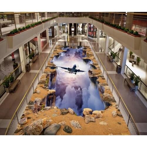 Modern Custom 3D floor mural The plane taphrogenic non-slip waterproof self-adhesive PVC Wallpaper