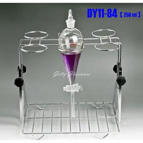 Liftable Stainless Steel Separatary funnel stand & steel clamp for 250ml funnel W 6 holes