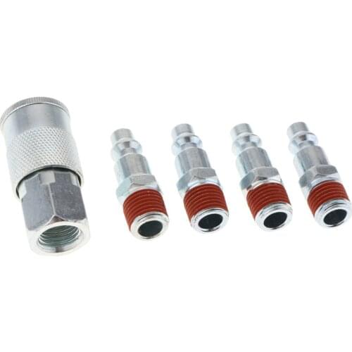 5pc Universal Female Male Air Quick Coupler / Connecter Set 1/4'' NPT