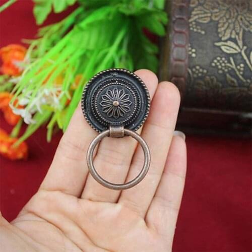 Cabinet Door Drawer Wardrobe Pull Ring Handle Knob Dia 30mm Antique Bronze Dresser Pull Knobs Drop Ring Kitchen Cabinet Knobs
