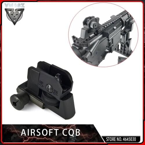 VMASZ M4 CQBR MK CQBR MK18Mod0 CNC QD Tactical Rear Sight Airsoft CQB Back Sight for Water Gel Ball Blaster AEG 20mm Rail