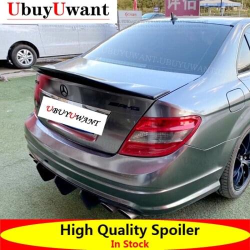 High Quality ABS Material Car Rear Wing Primer Color Spoiler For BENZ W204 4-DOORS C180 C200 C300 Spoiler 2008-2014