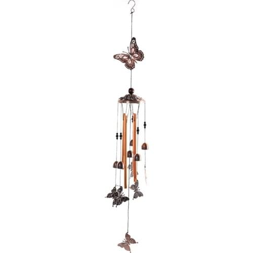 W3JE Pastoral Style Animal Wind Chime Ornament Vintage Metal Multi-tube Wall Hanging Decor Suitable for Home Living Room Outdoor