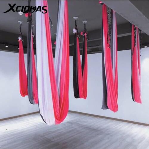 XC LOHAS Aerial Yoga Hammock Colour Anti-Gravity Yoga Belts Top Inversion Air Pilates Hammock Swing Bed High Strength 5mx2.8m