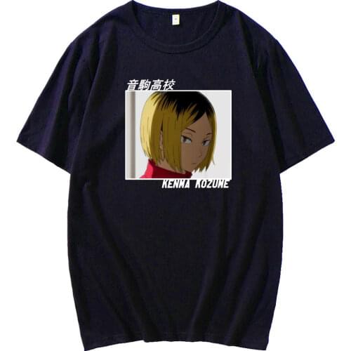 Japanese Anime Kawaii Haikyuu Short Sleeve Kenma Kozume Fashion Print T-shirt Men Women Korean Casual Style Tshirt Male T Shirt