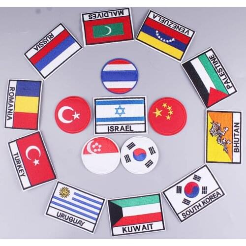 National Flag Patch Iron On Patches On Clothes Embroidered Patch For Clothing Stickers Custom Patches On Jackets Applique DIY