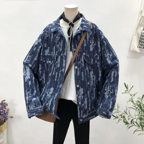 Vintage Harajuku Frayed Hole Denim Jacket Women Loose Oversized Spring Autumn 2021 Korean Long sleeves Casual Blue Coat Female