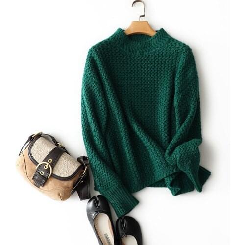 Hollow Out Womens Knit Pullover Autumn 30% Cashmere+70% Wool O-Neck Solid 2020 Fall Fashion Women Free Shipping Items Clothes