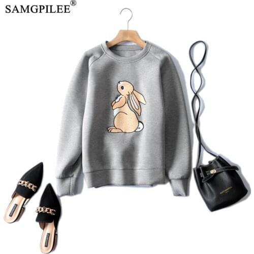 Winter Clothes Women Casual Plus Size Oversized Sweatshirt Cotton Full Sleeve Cartoon Pullovers O-neck Sweatshirts For Woman 3XL