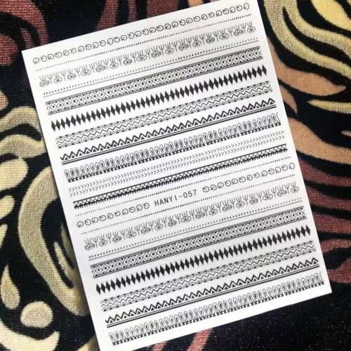 1 Sheet Newest Wavy Series design 3D nail art sticker back glue nail decals Japan type DIY decoration tools