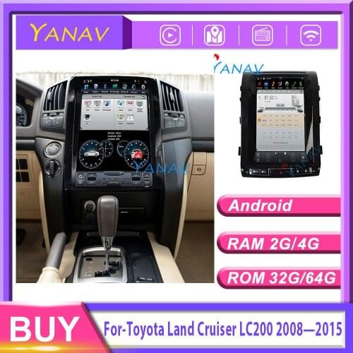 13.3"tesla style vertical screen Car GPS Navigation For-TOYOTA land cruiser LC200 2008-2015 car Stereo car Multimedia DVD Player