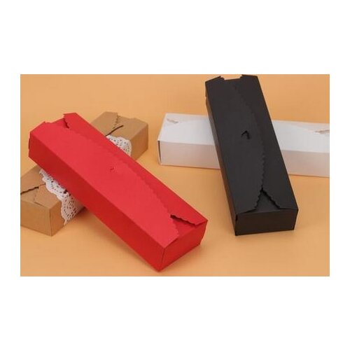 23*7*4cm Long black/red craft kraft paper box gift packing cardboard paper box muffin cake cookies Macaron candy packaging box