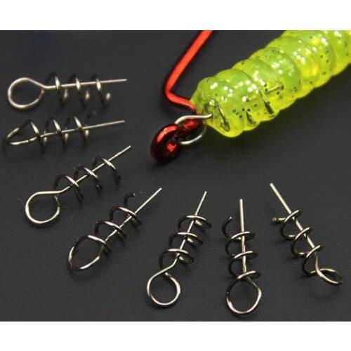 30pcs/lot Soft Bait Spring Lock Pin Crank Hook & Soft Bait Connect Fixed Pin Latch Pin Fishing Tackle