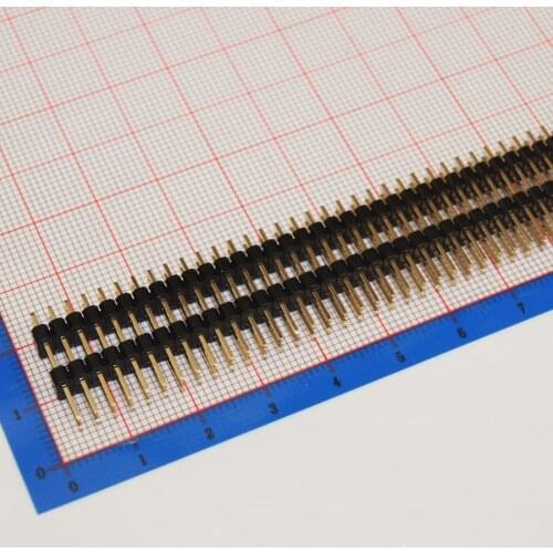 50pcs 2.54mm Board Spacer, 2x40P 0.1" Pin Header,Straight,Double Row,Double Plastic,Rohs Gold-Plated,Plastic Height 2.5mm