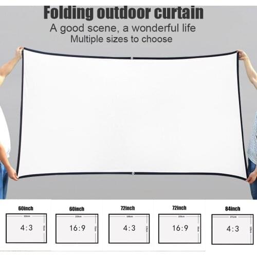60/72/84/100/120 Inch Projector Screen Hologram Portable Home Cinema Folding Movie Screen HD Crease-resist GK99