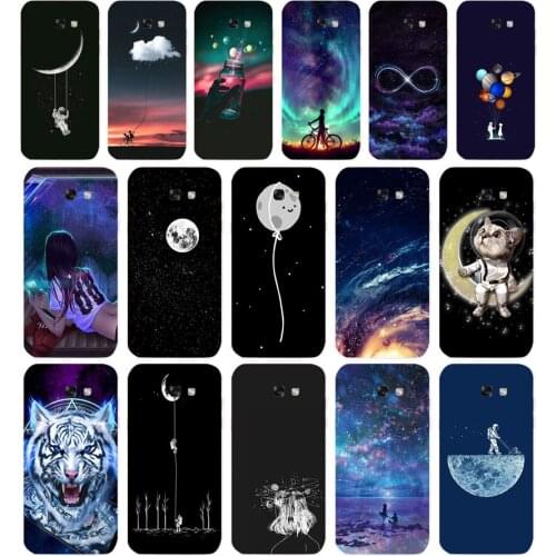 67Star Moon Space Astronaut Funny Soft Silicone Tpu Cover phone Case for Samsung Galaxy A5 2015 2016 A7 2017 A8 Plus A9 2018 A80