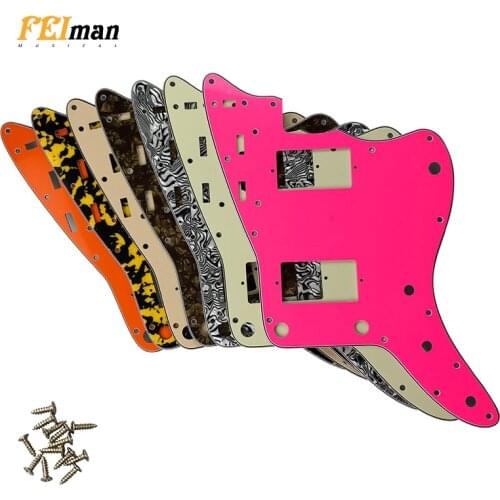 Pleroo Guitar accessories pickguards with 13 screws for fender US Jazzmaster guitar With PAF Humbucker Scratch Plate Replacement