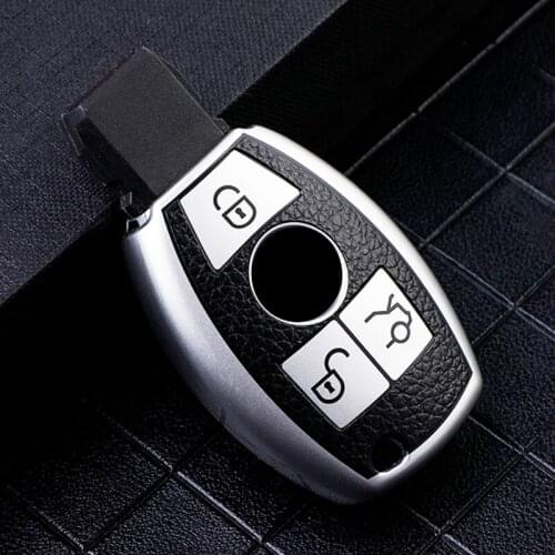 99% Praise Leather+TPU Key Case Cover Protective Shell for Mercedes Benz A B R G Class GLK GLA w204 W251 W463 W176