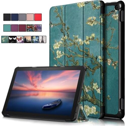 Tablet Funda For Amazon Kindle Fire HD 10 2021 Case 10 1 inch Smart Painted Leather Stand Cover For Fire HD 10 Plus Case 2021