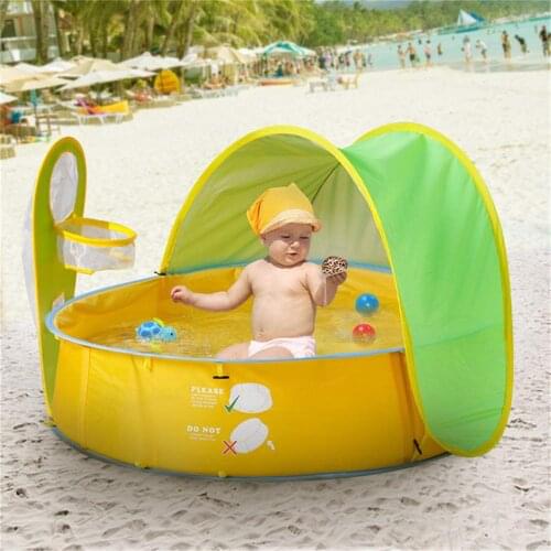 Baby Beach Tent Children Waterproof Pop Up Sun Awning Tent Uv-protecting Sunshelter Pool Kid Outdoor Camping Sunshade Beach #G4