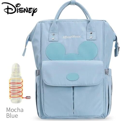 Disney USB Bottle Feeding Travel Backpack Baby Bags For Mom Storage Bag Upgraded Mommy Bags 3D Cute Waterproof Diaper Bags