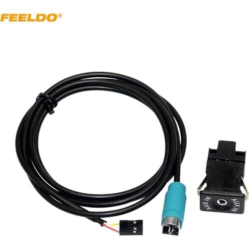 FEELDO Car Audio USB AUX-In Cable Plug AUX Socket For Alpine KCE-422I KCE236B AUX Wire Harness Cable Adapter