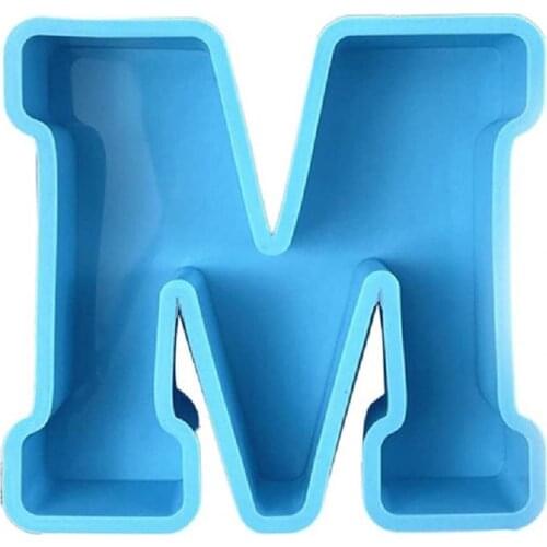 1Pcs Blue Heart Alphabet Mould Large Size Silicone Letter A to Z 3D Mold Cake Decoration Wedding Party Decoration