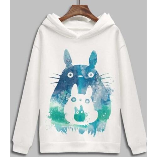 Tonari no Totoro Cartoon Print Cosplay Hoodie Winter Autumn Fleece Sweatshirt Hoodies Pullover Harajuku Top Clothes Costume