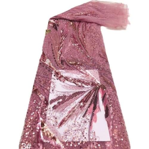 Hot Selling French Mesh Lace Fabric Swiss Tulle Embroidery Sequins Craft Sewing Designer Prom Party Wedding Dress 5 Yards Bpodq