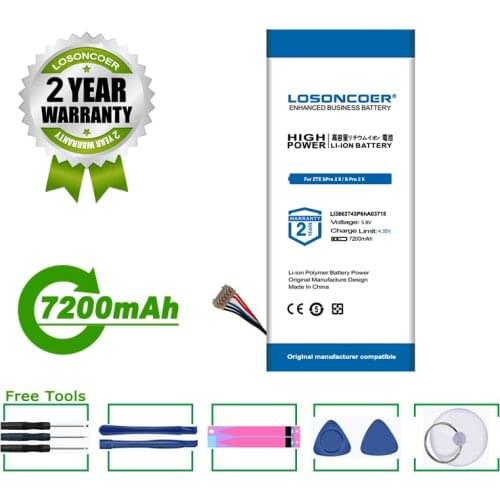 LOSONCOER Battery 7200mAh Li3863T43P6hA03715 For ZTE SPro 2 II / S Pro 2 II / MF97 MF97B MF97V MF97G Acumulator 6 Wire Projector