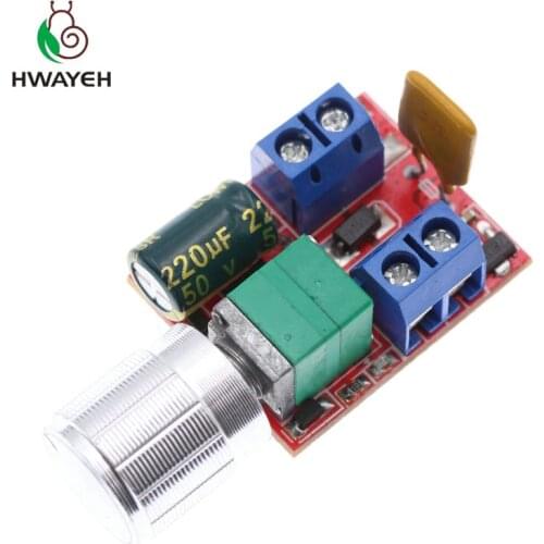 Mini 5A PWM Max 90W DC Motor Speed Controller Module DC-DC 3V 35V Speed Control Adjustable Potentiometer Switch Board LED Dimmer