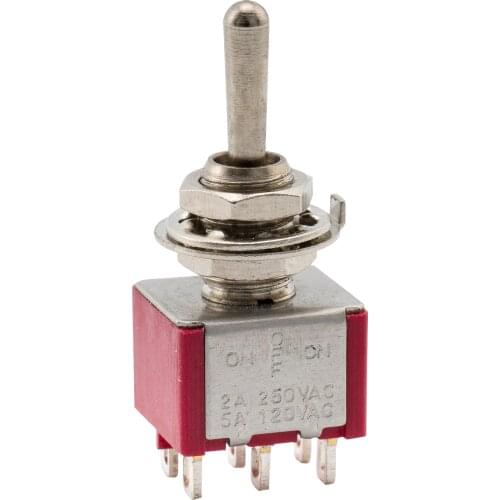 Musiclily 3 Way Guitar On-Off-On 6-Foot Mini Toggle Switch, Red