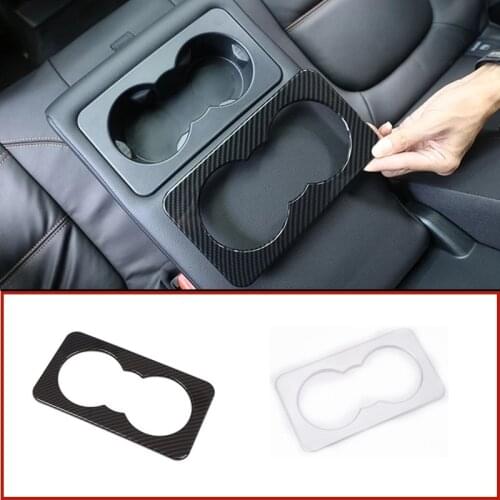 Car Rear Seat Water Cup Holder Frame Covers Sticker For Jaguar F-Pace X761 XE X760 XF For Land Rover Discovery 5 Defender 110
