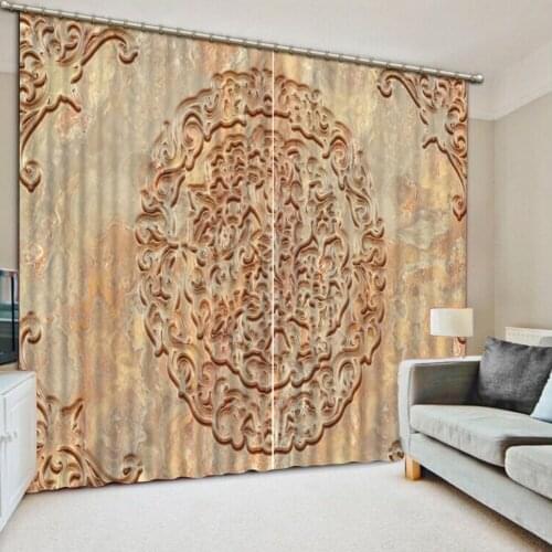 Custom blackout curtains for the bedroom Continental pattern luxury living room curtains kitchen window jacquard curtains