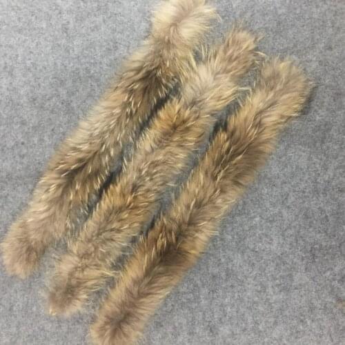 Real Fur Collar 100% Genuine Raccoon Fur Scarf 68cm Fur Trim Of Down Coat Fur Strip/hooded Raccoon Fur Scarves Hot Sale Inwinter