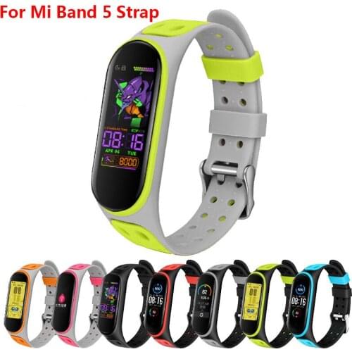 Strap For Xiaomi Mi Band 5 Silicone Wristband Bracelet Replacement For Xiaomi Band 5 MiBand 5 Wrist Color Silicone Strap